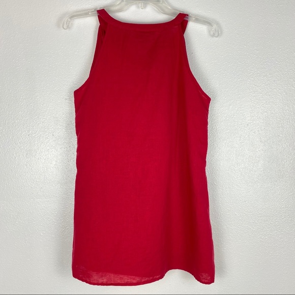 Cynthia Rowley red linen sleeveless top pockets S - Picture 5 of 6